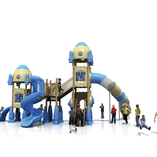 公園のための屋外の子供のロケットの遊び場のスライド装置