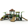 公園のための子供の屋外の緑の森の遊び場スライドプレイセット