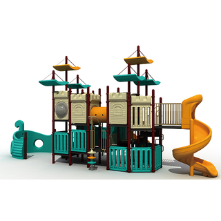 子供のための新しい遊園地屋外海賊船遊び場スライド装置
