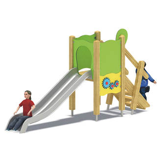 森のテーマHDPE子供用スライド木製屋内/屋外遊具